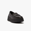 F-MODE PADDED-DETAIL Womens Loafers All Black