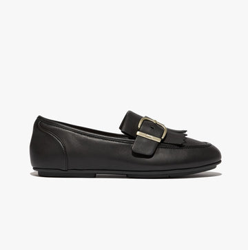 ALLEGRO FRINGE BUCKLED Womens Loafers Black