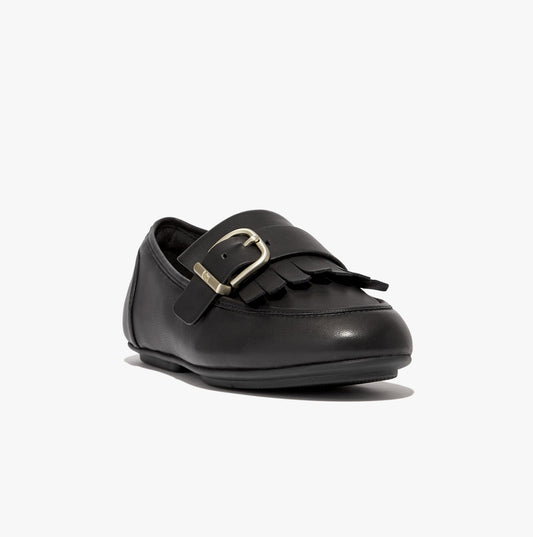 ALLEGRO FRINGE BUCKLED Womens Loafers Black