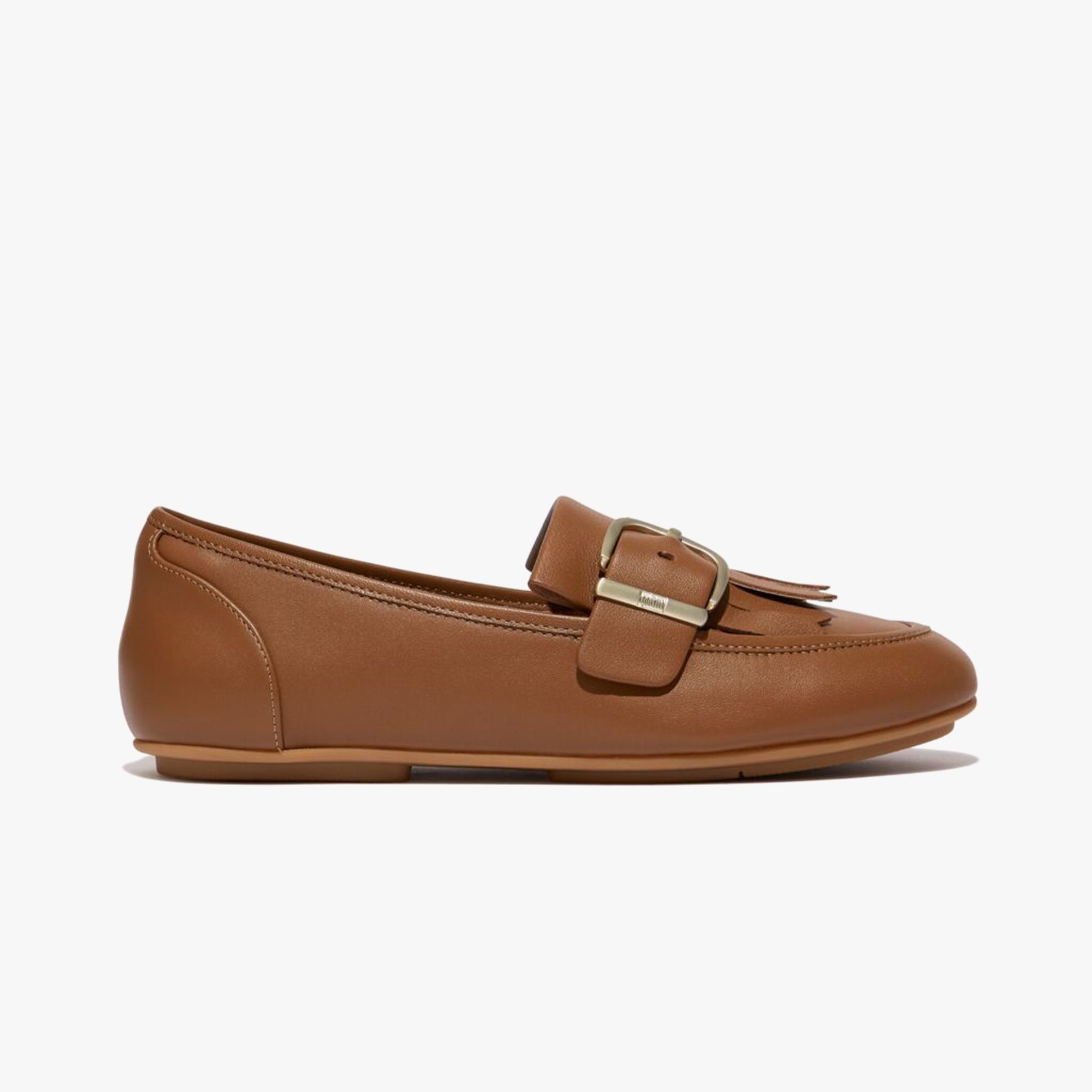 FitFlop ALLEGRO FRINGE BUCKLED Womens Loafers Light Tan