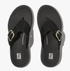 FitFlop F-MODE BUCKLE SHIMMERLUX FLATFORM Womens Toe Post Black