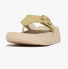 FitFlop F-MODE BUCKLE SHIMMERLUX FLATFORM Womens Toe Post Platino