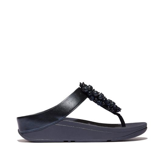 FINO BAUBLE-BEAD Womens Toe Post Sandals Midnight Navy