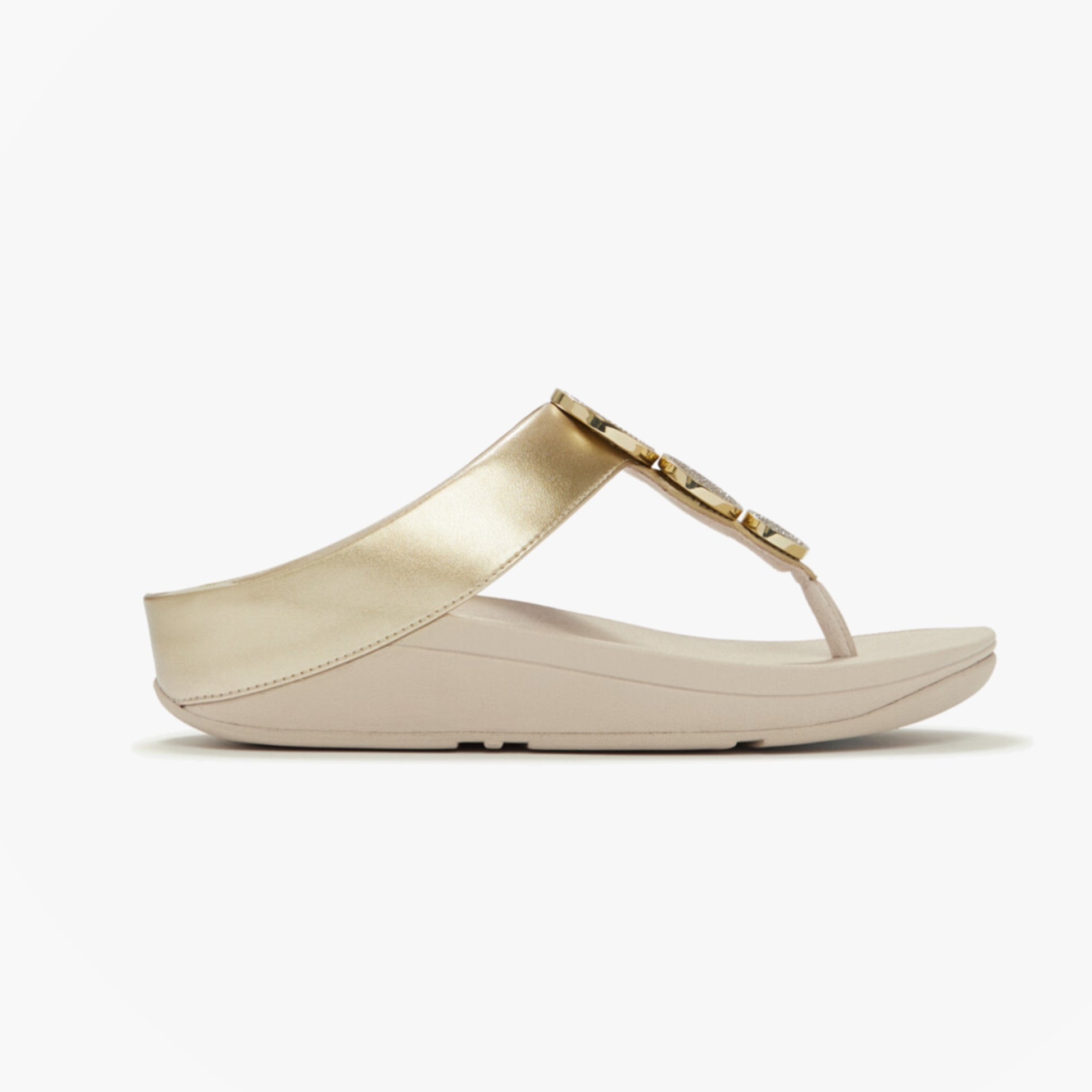 FitFlop HALO BEAD Womens Toe-Post Sandals Platino
