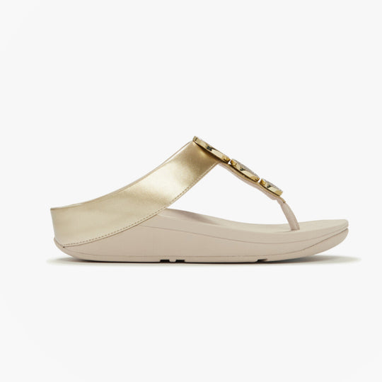 FitFlop HALO BEAD Womens Toe-Post Sandals Platino