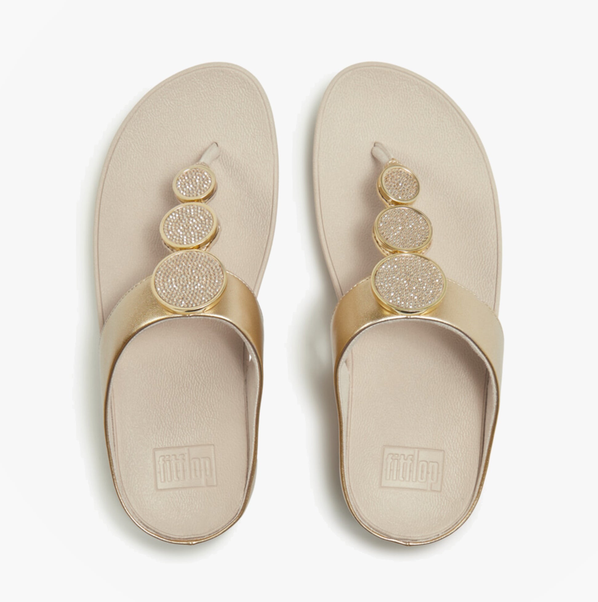 FitFlop HALO BEAD Womens Toe-Post Sandals Platino
