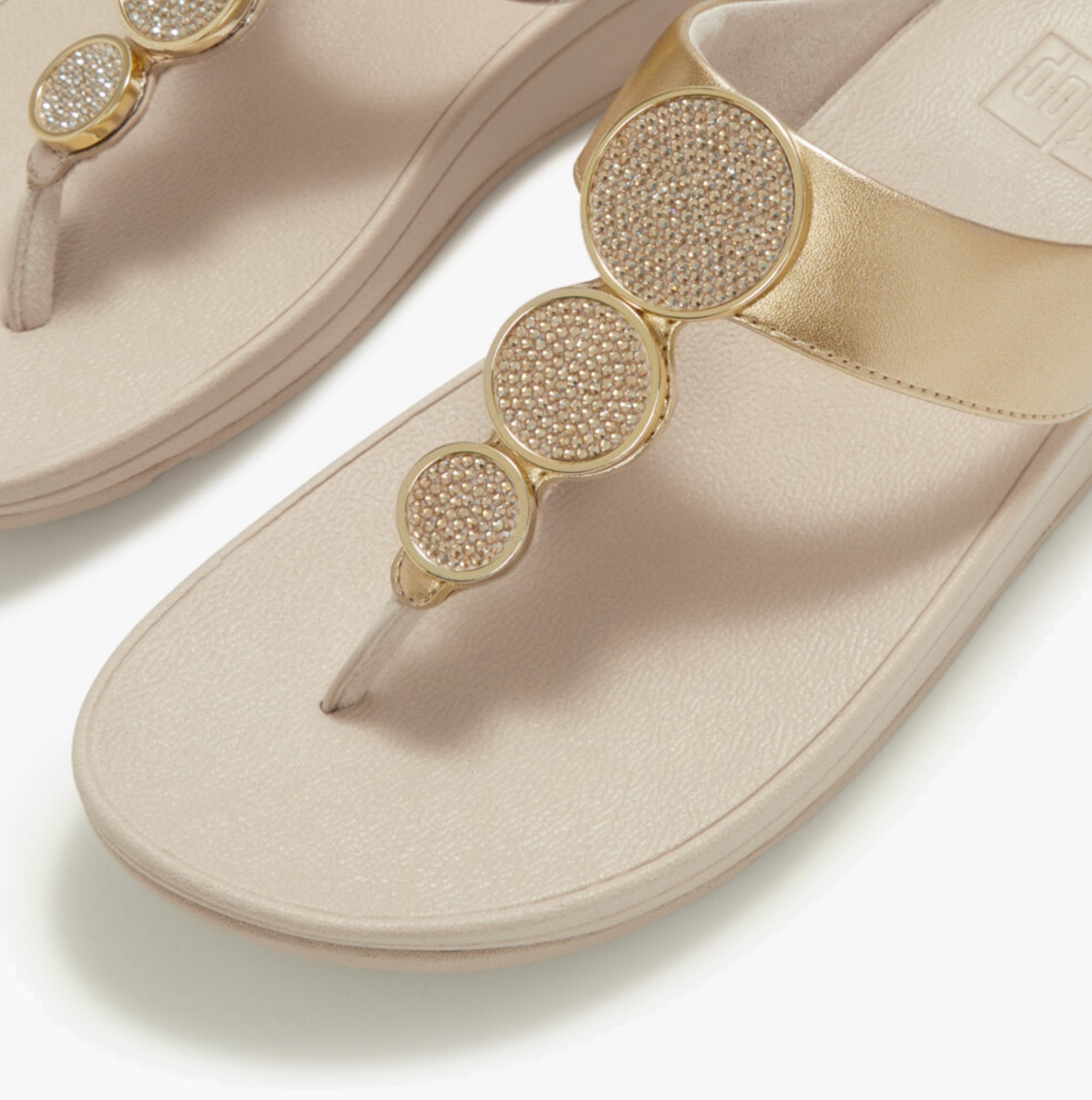 FitFlop HALO BEAD Womens Toe-Post Sandals Platino