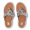 F-MODE JEWEL-DELUXE Womens Toe Post Sandals Silver