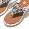 F-MODE JEWEL-DELUXE Womens Toe Post Sandals Silver