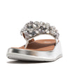 F-MODE JEWEL-DELUXE Womens Toe Post Sandals Silver