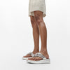 F-MODE JEWEL-DELUXE Womens Toe Post Sandals Silver