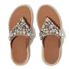 F-MODE JEWEL-DELUXE Womens Toe Post Sandals Platino