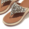 F-MODE JEWEL-DELUXE Womens Toe Post Sandals Platino