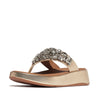 F-MODE JEWEL-DELUXE Womens Toe Post Sandals Platino