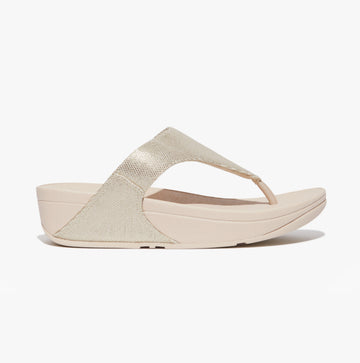 FitFlop LULU GLITZ-CANVAS Womens Toe Post Platino