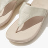 FitFlop LULU GLITZ-CANVAS Womens Toe Post Platino
