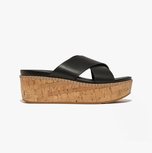 FitFlop ELOISE LEATHER Womens Cross Slides Black