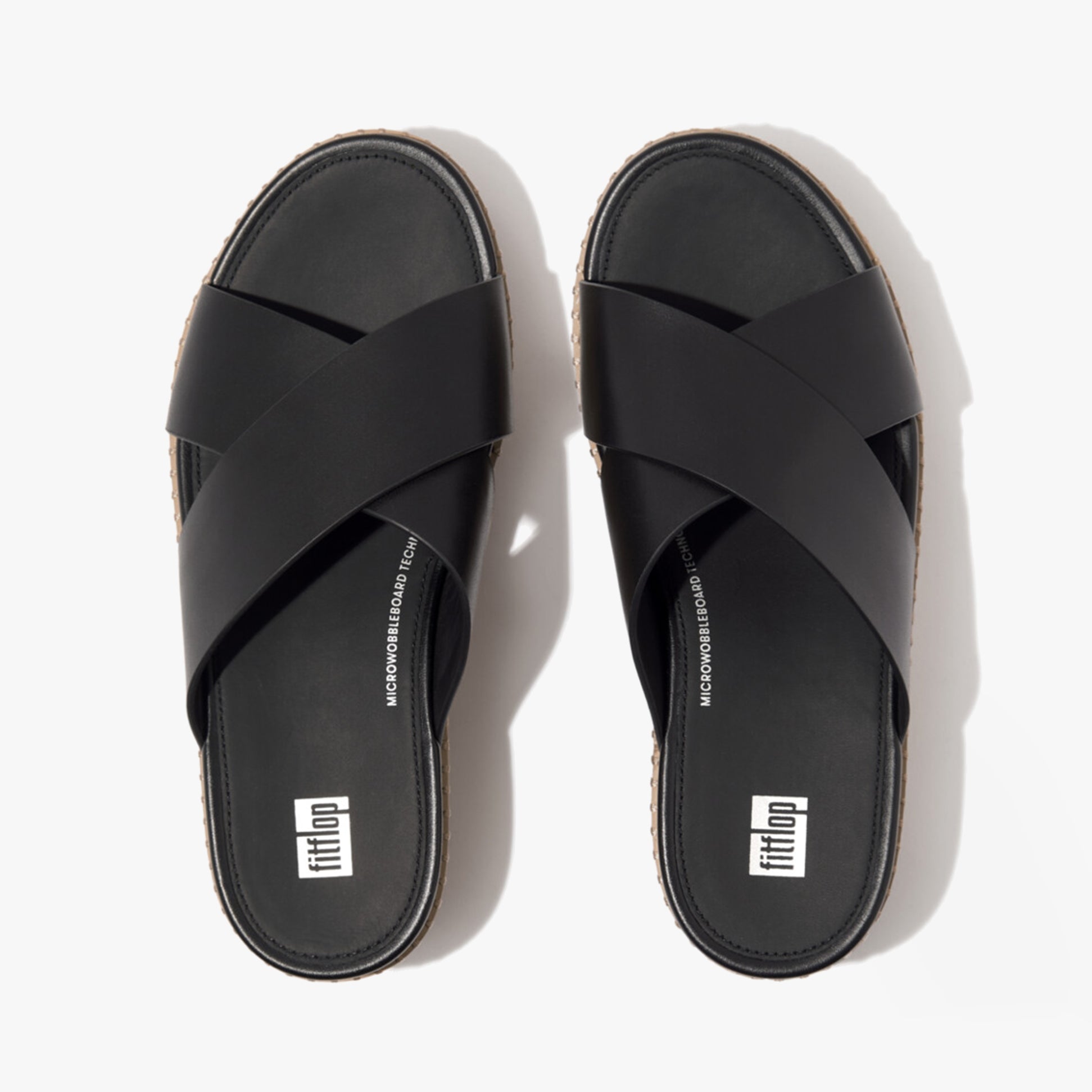 FitFlop ELOISE LEATHER Womens Cross Slides Black