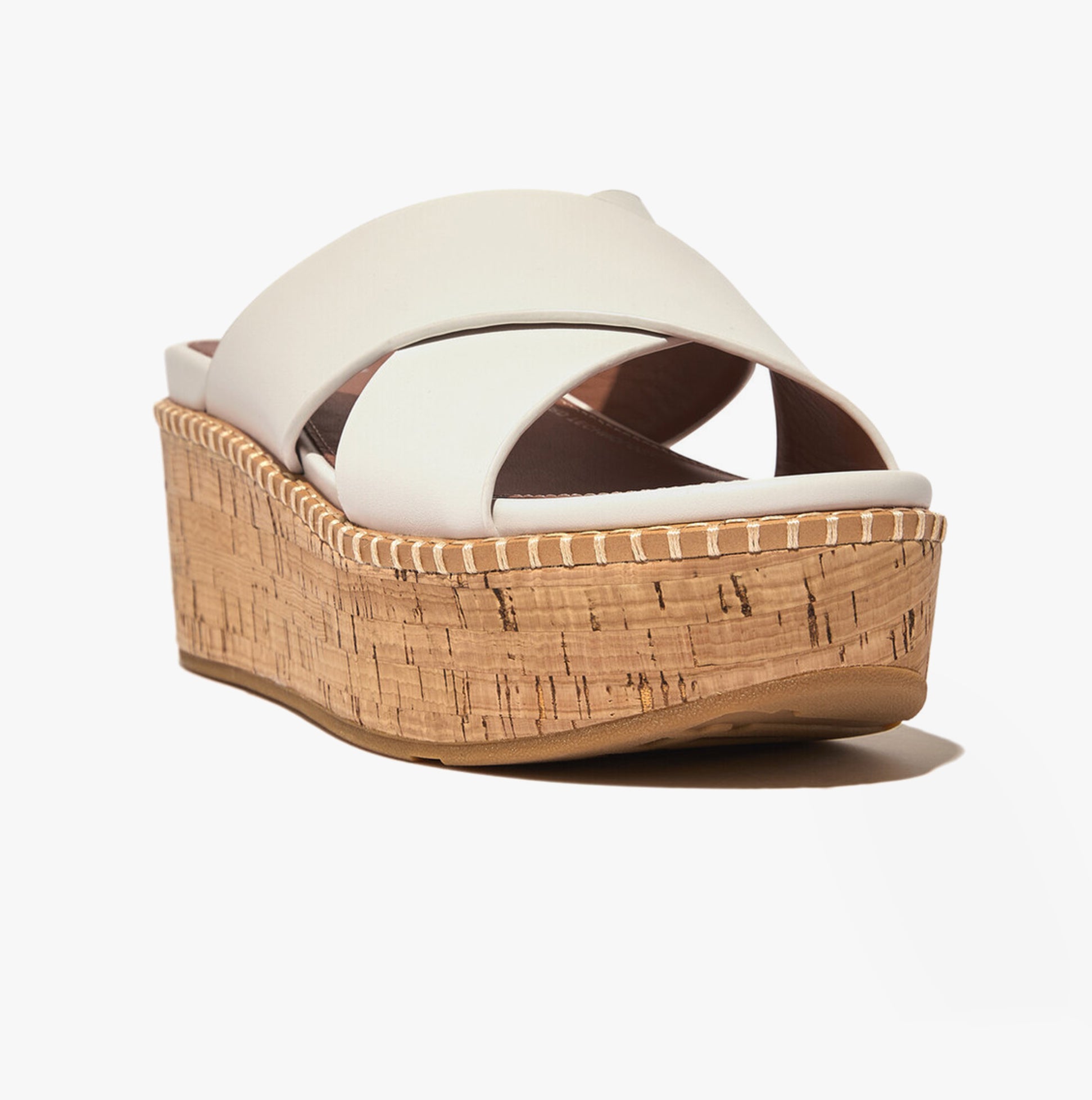 FitFlop ELOISE LEATHER Womens Cross Slides Urban White