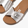 FitFlop iQUSHION ADJUSTABLE METALLIC Womens Slides Silver