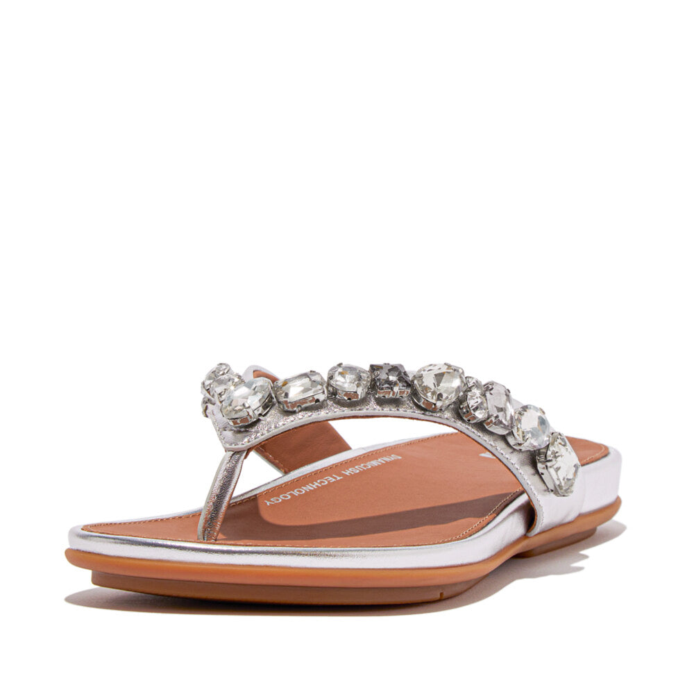 FitFlop GRACIE JEWEL-DELUXE Womens Flip Flops Silver