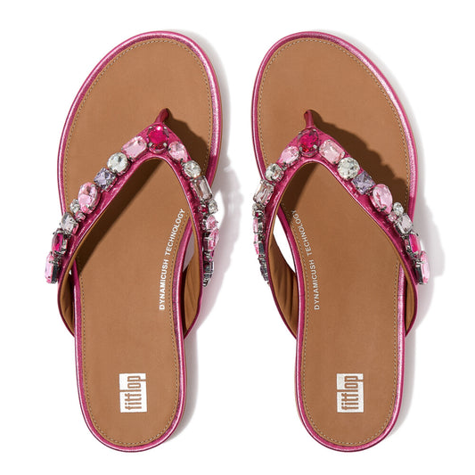 GRACIE JEWEL-DELUXE Womens Flip Flops Metallic Wild Raspberry