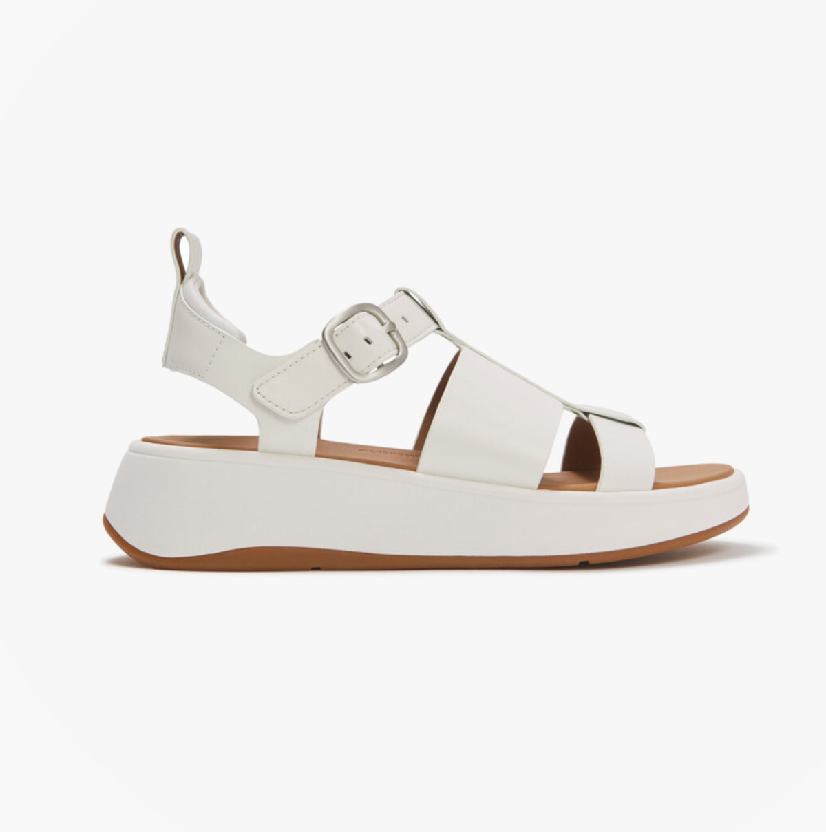 FitFlop F-MODE LEATHER Womens Ankle Strap Sandals Urban White