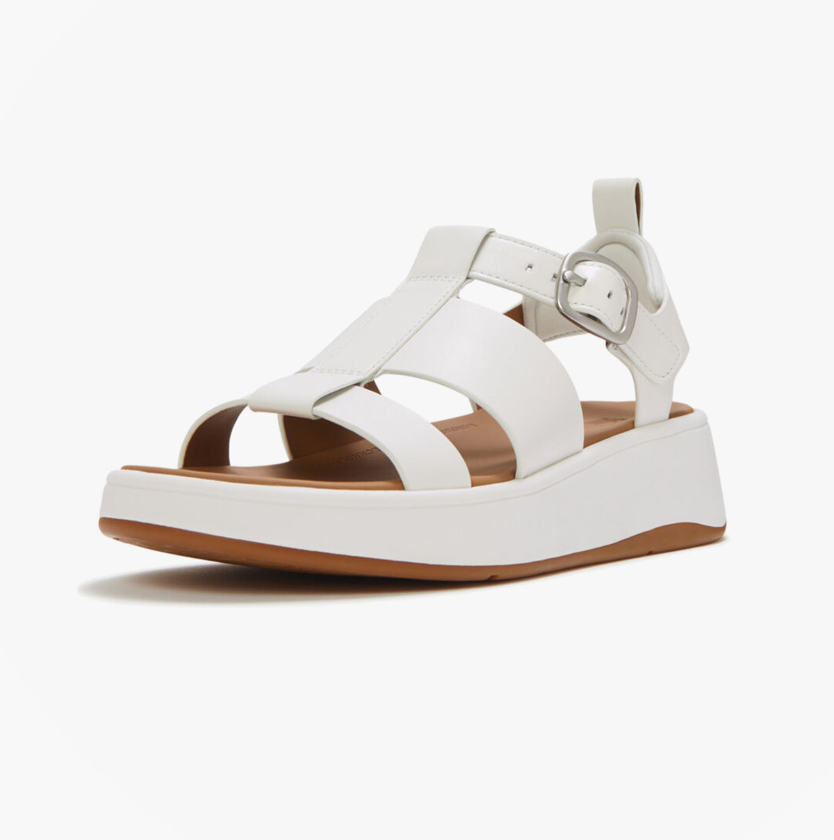 FitFlop F-MODE LEATHER Womens Ankle Strap Sandals Urban White