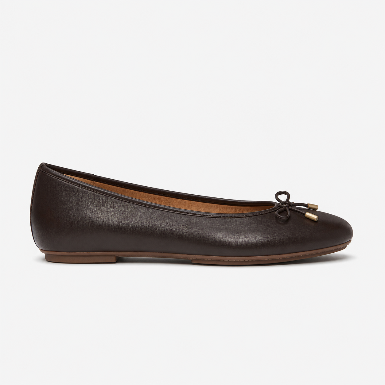 FitFlop DELICATO BOW SOFT LEATHER Womens Ballerina Shoes Chocolate Brown