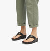 FitFlop LULU Womens Leather Toe Post Sandals Black
