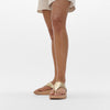 LULU LEATHER Womens Toe Post Sandals Platino