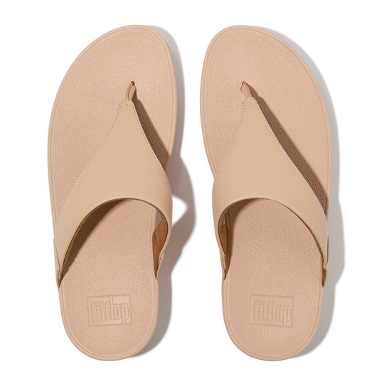 LULU LEATHER Womens Toe Post Sandals Sandy Beige