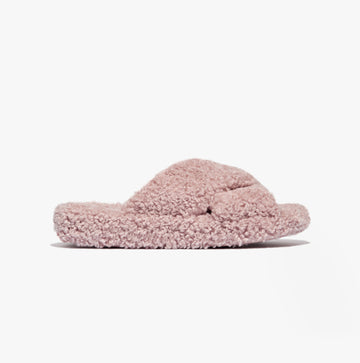 FitFlop iQUSHION D-LUXE Womens Cross Slides Dusky Pink