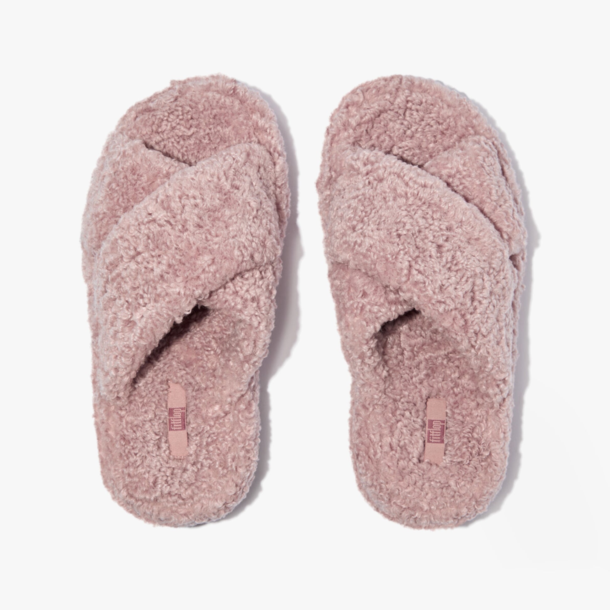 FitFlop iQUSHION D-LUXE Womens Cross Slides Dusky Pink