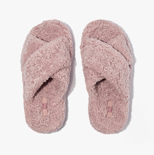 FitFlop iQUSHION D-LUXE Womens Cross Slides Dusky Pink