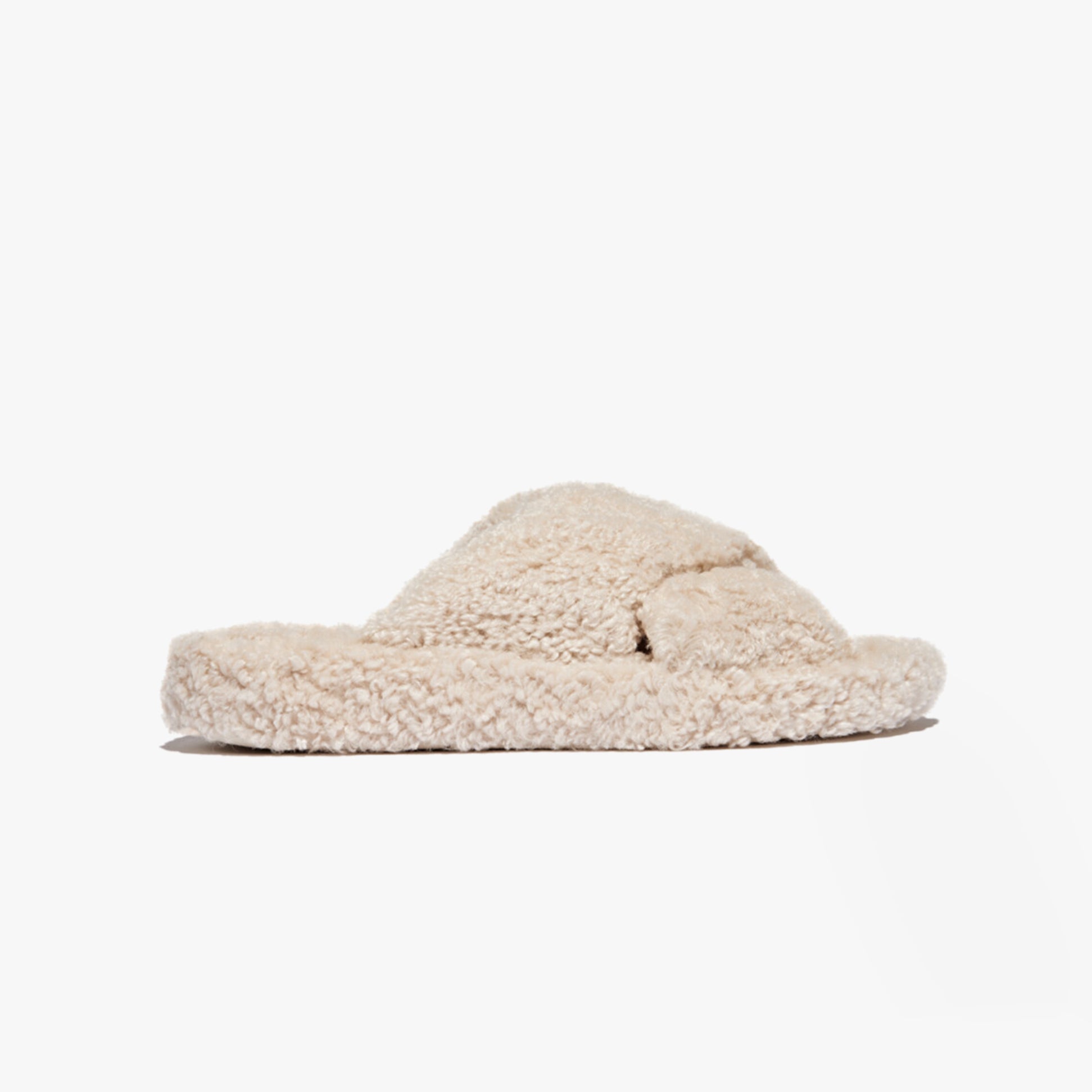 FitFlop iQUSHION D-LUXE Womens Cross Slides Milk Ice