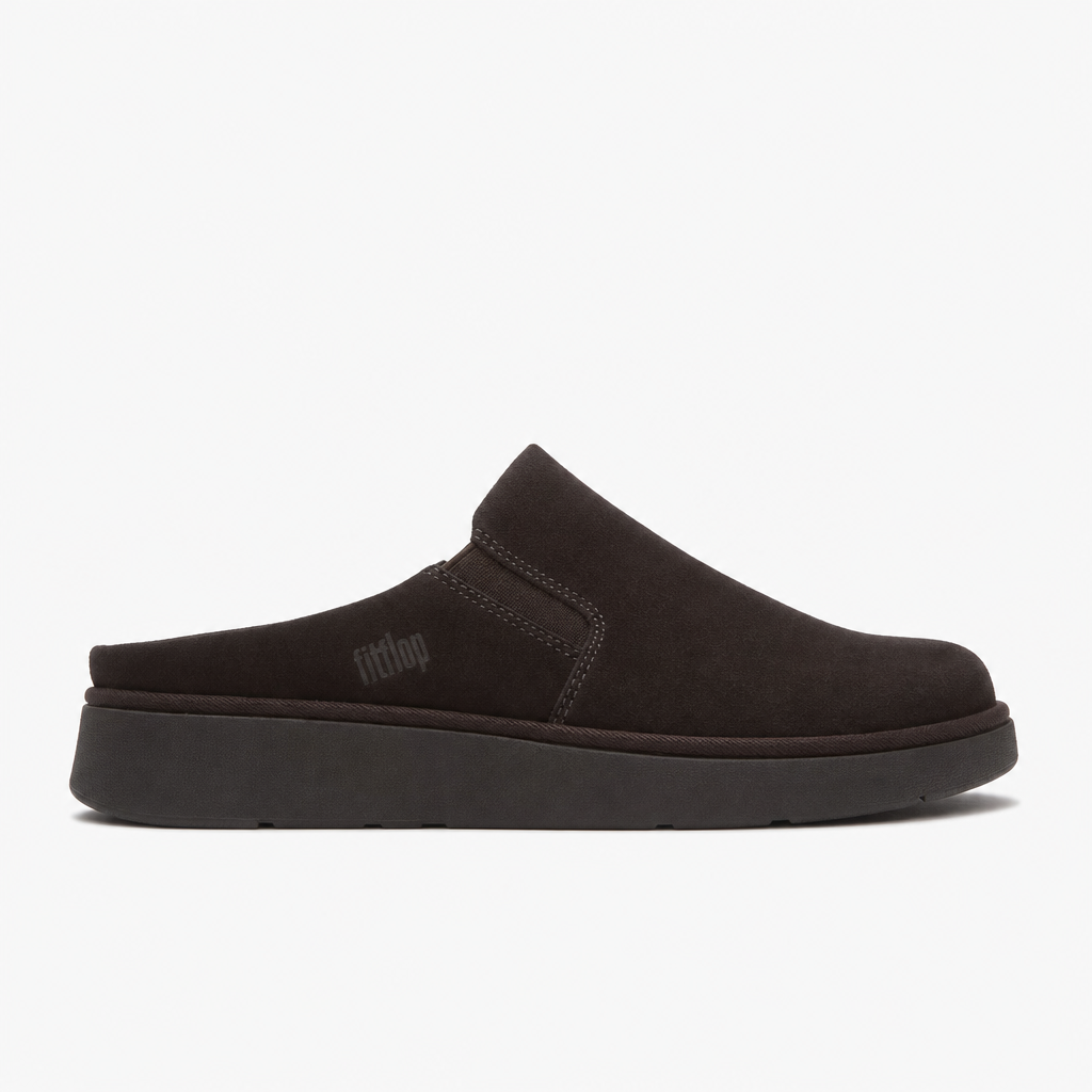 FitFlop GEN-FF ELASTICATED SUEDE Womens Mules Sandals Chocolate Brown