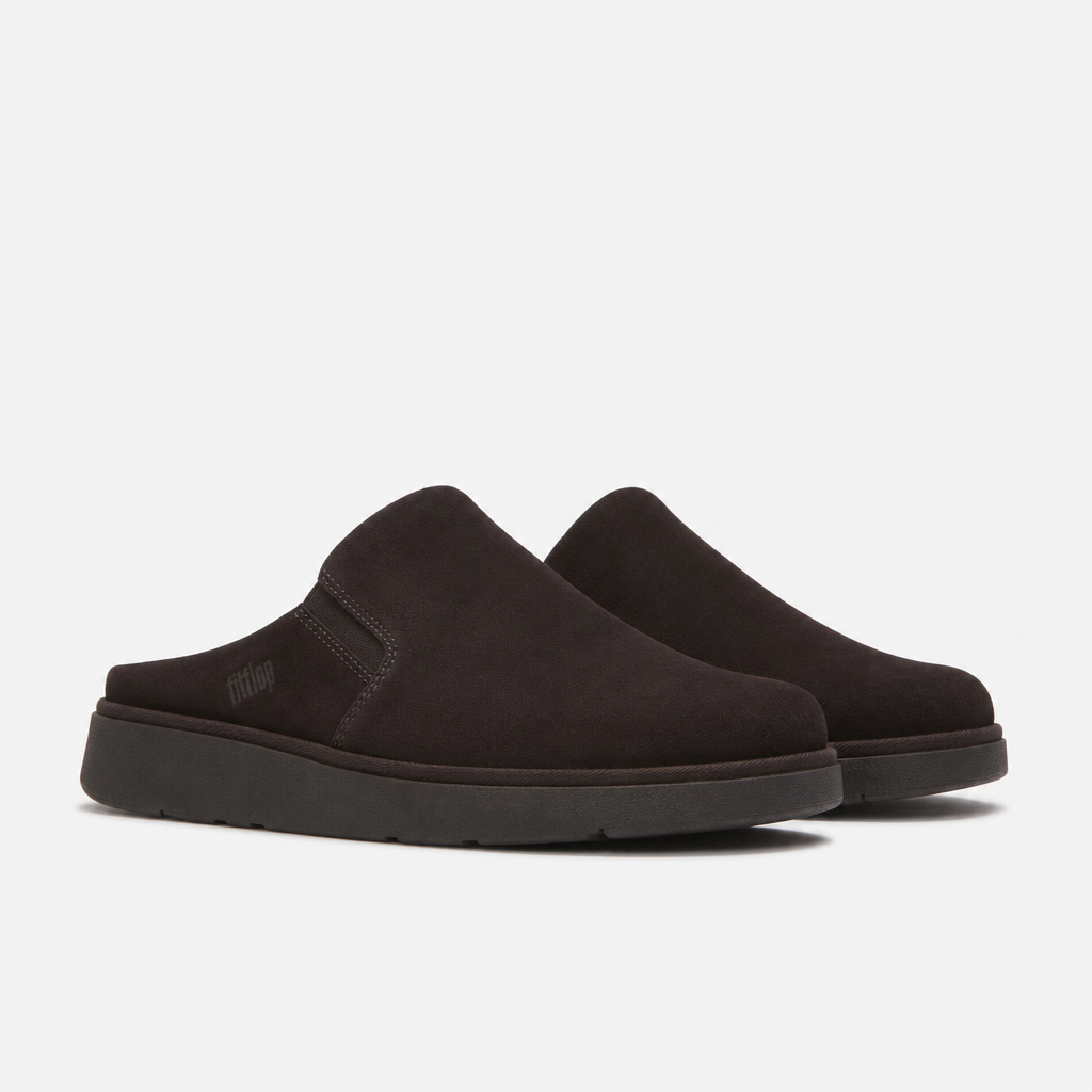 FitFlop GEN-FF ELASTICATED SUEDE Womens Mules Sandals Chocolate Brown