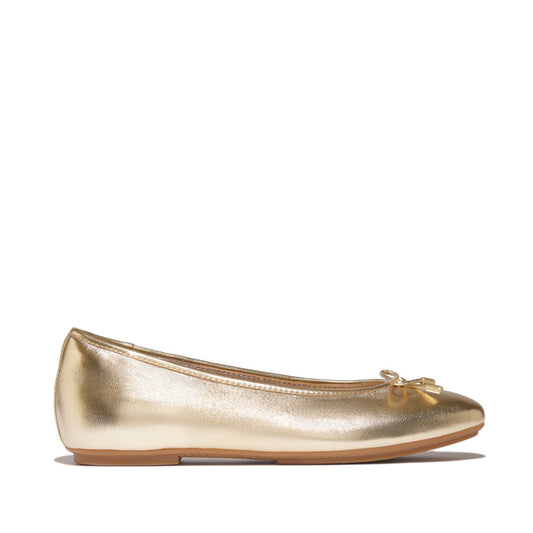 FitFlop DELICATO BOW SOFT Womens Ballet Flats Platino