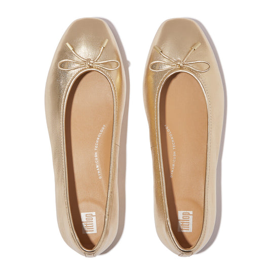 FitFlop DELICATO BOW SOFT Womens Ballet Flats Platino