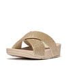 LULU GLITTERDUST Womens Slides Platino