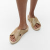 LULU GLITTERDUST Womens Slides Platino