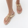 FINO BEADIE-BUTTON Womens Toe Post Sandals Platino