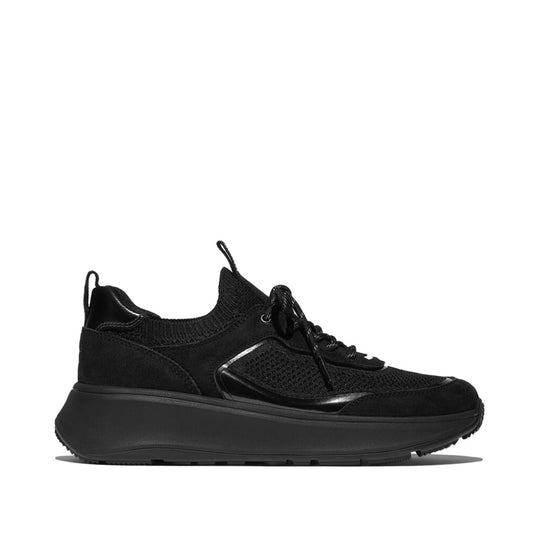 F-MODE  SUEDE/KNIT Womens Trainers All Black