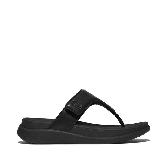 F-MODE GO Womens Toe Post Sandals All Black