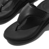 F-MODE GO Womens Toe Post Sandals All Black