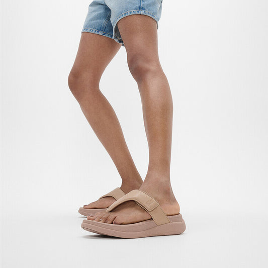 F-MODE GO Womens Toe Post Sandals Classic Beige