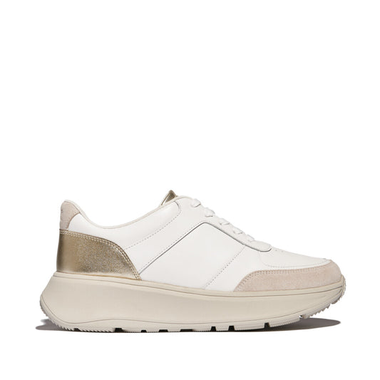 F-MODE LEATHER Womens Trainers Urban White/Platino