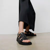 GEN-FF LEATHER Womens Fisherman Sandals All Black