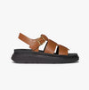 GEN-FF LEATHER Womens Fisherman Sandals Deep Tan